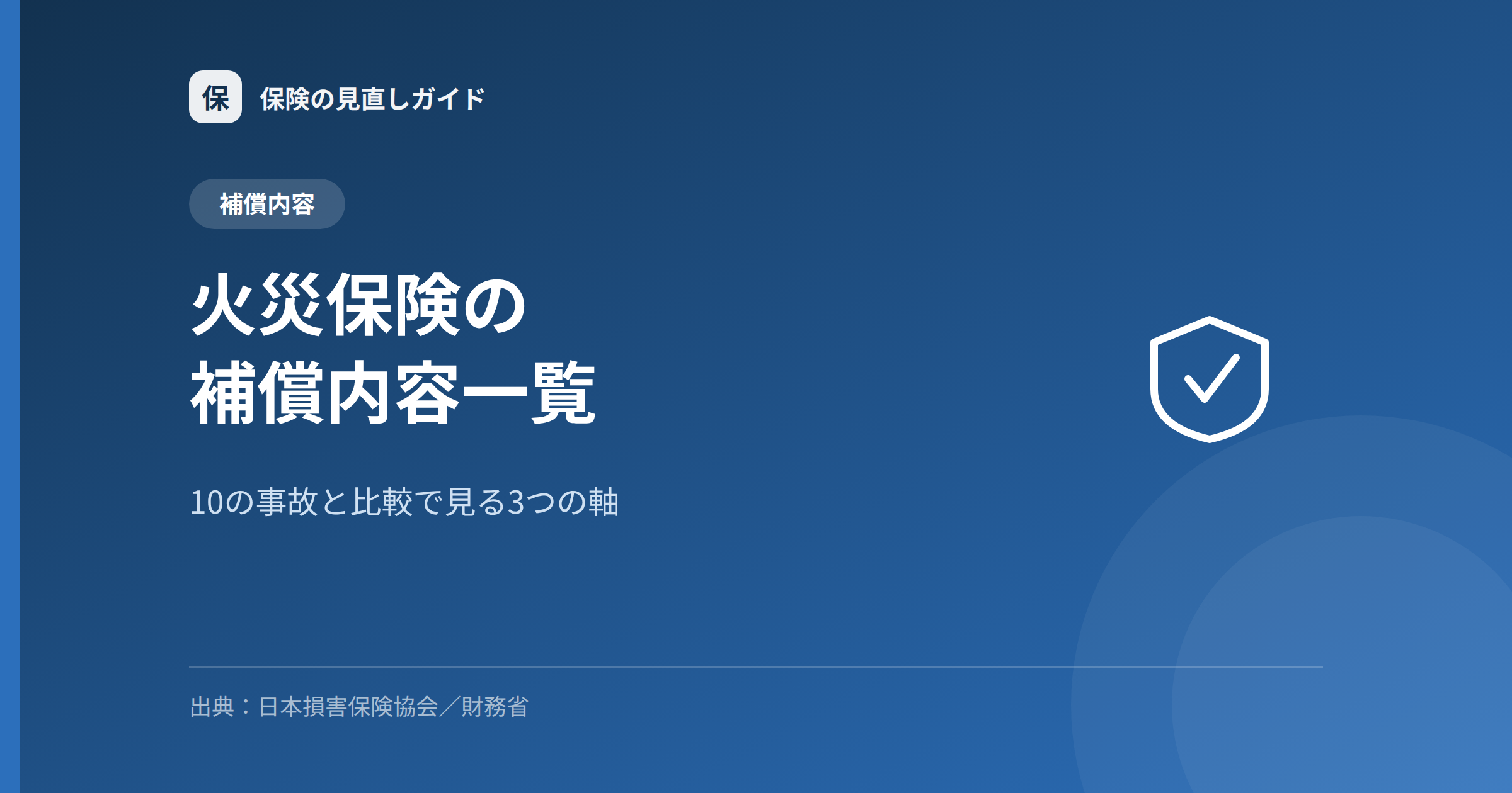 火災保険の補償内容一覧｜10の事故と比較で見る3つの軸